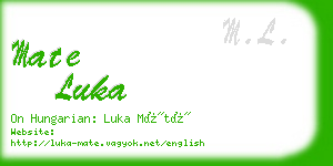 mate luka business card